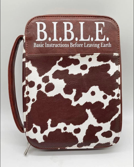 Cow print Leather Bible Covers